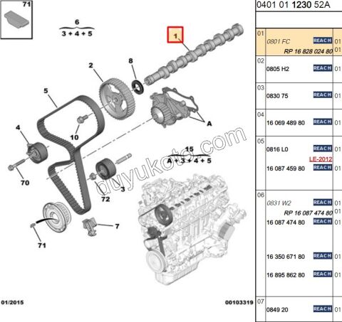 Eksantrik Mili 1.4HDİ Euro5 12/16 1.6HDİ Euro5/Euro6 C