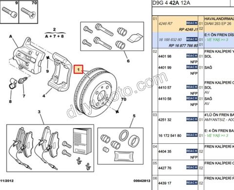 Ön Fren Diski Adet (X2) P406