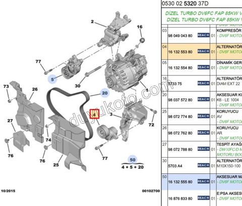 KUTUK RULMAN ALTER KCK 1.6HDİ Euro5/Euro6 S&S+