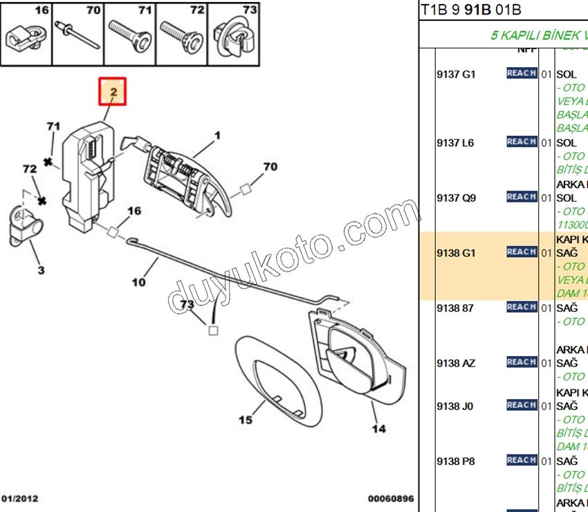 KILIT KAPI ARKA IC R P206