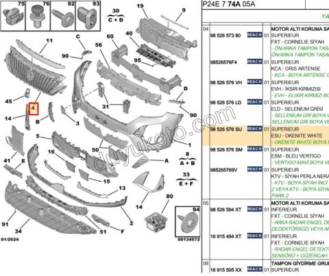 PANJUR ON P20082MQ ARMA YOK 3LED OKENITE WHITE