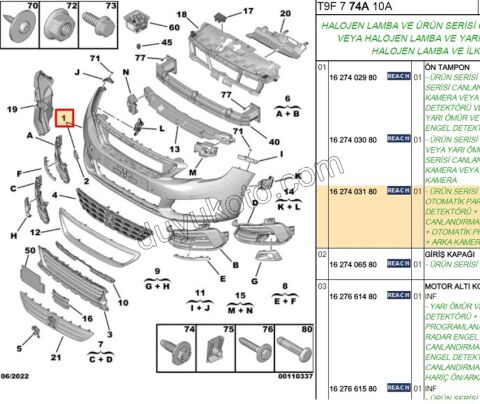 Ön Tampon P3082 MQ CEKI KAPAK+