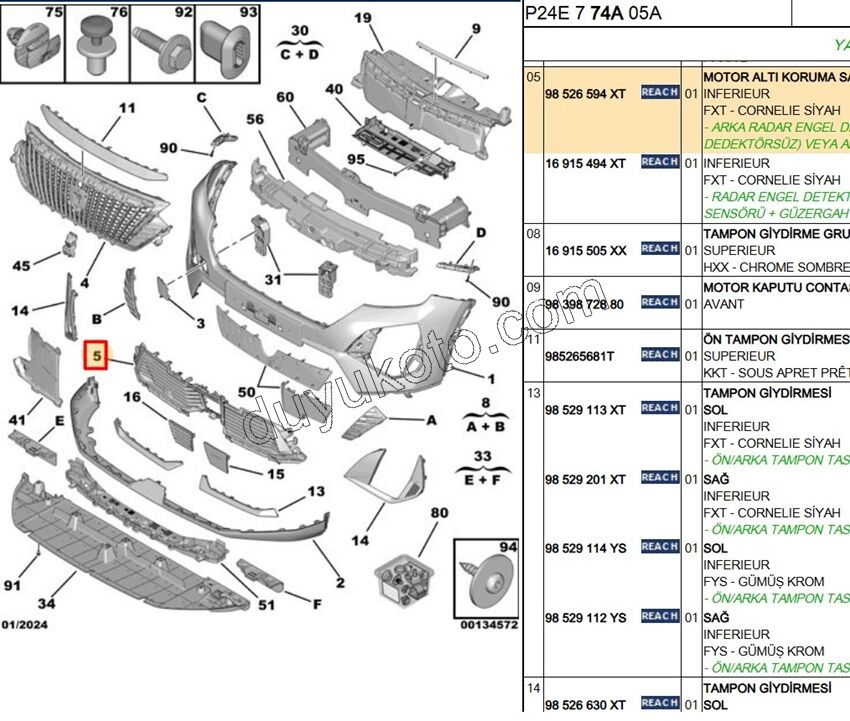 IZGARA ON TAMPON ALT P20082MQ 3LED RADAR YOK