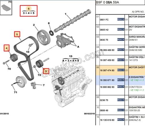 Eksantrik/Triger Kayış Seti 1.6HDİ Euro5