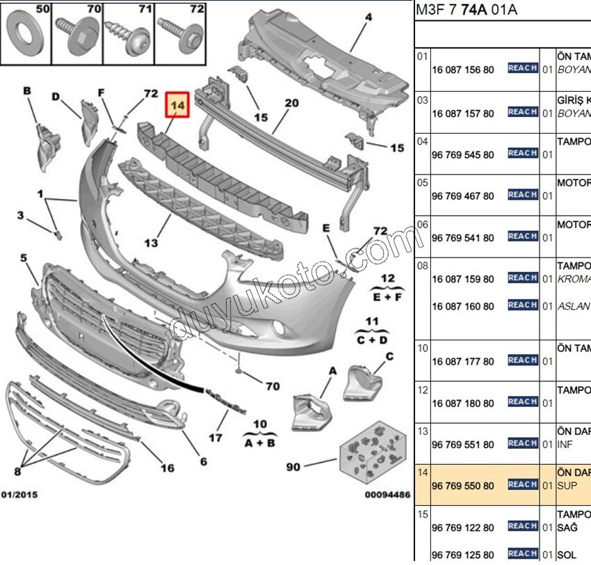 DARBE EMICI ON TAMPON UST P3011 PLASTIK