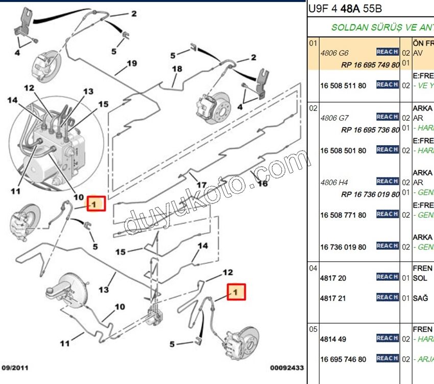 Fren Hortumu Ön BXR3