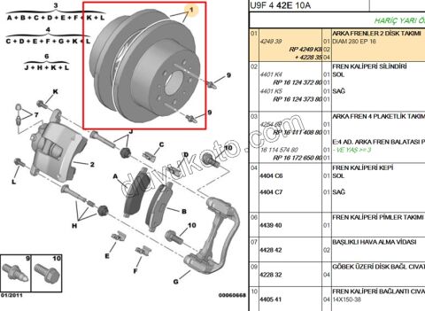 Fren Diski Arka Adet (X2) BXR3 BXR3MQ