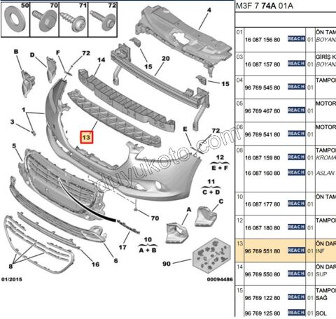 DARBE EMICI ON TAMPON ALT P3011 INCE PLASTIK