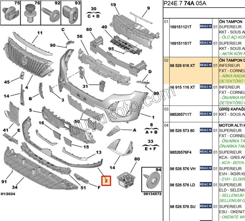 DEFLEKTOR ON TAMPON ALT P20082MQ 3LED RADAR YOK