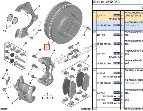 Ön Fren Diski Adet (X2) PBP