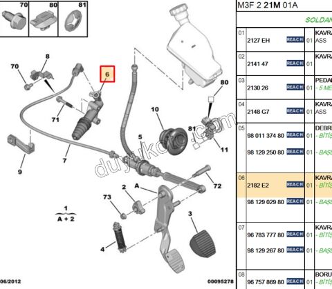 MERKEZ DEBRIYAJ ALT P207 P2081 P301 P20081 9683750480 BITIS OPR 14356