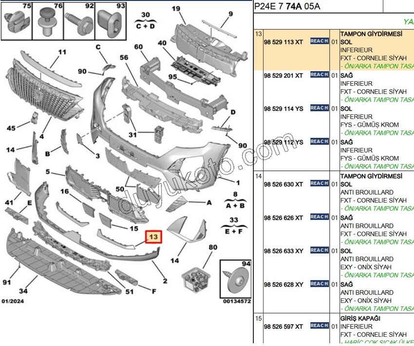CITA ON TAMPON IZGARA ALTI L P20082MQ 3LED SIYAH