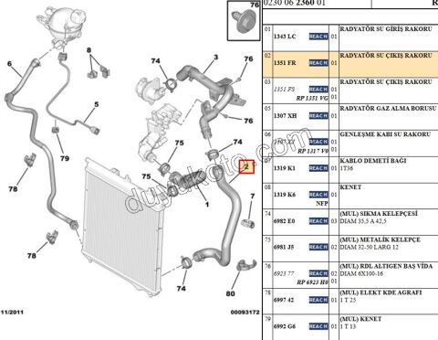 Radyatör Hortumu Alt P207 1.4İ