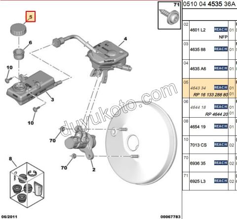 Fren Hidrolik Yağı Deposu (Haznesi) Kapağı EXP P3081 C41