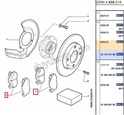 Fren Balatası Ön Tk EM P106