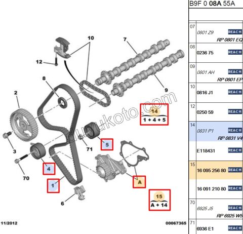 Eksantrik/Triger seti ve Devirdaim Kiti 1.6HDİ Euro4