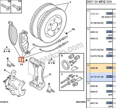 Fren Balatası Ön Tk C52 DW10 8V 3.0 V6 Benzinli