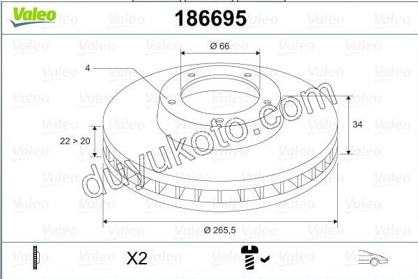 Ön Fren Diski Takım PRT2 P2081 P307 P301