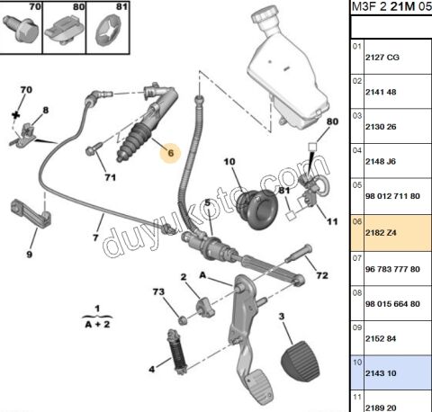 MERKEZ DEBRIYAJ ALT P301 P207 P2081 DV6DTED 9675318180