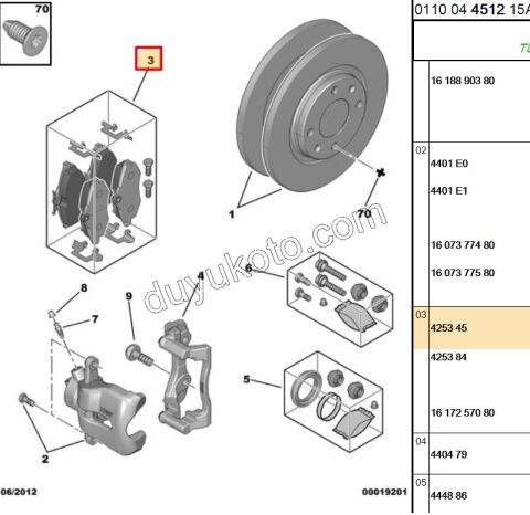 Fren Balatası Ön Tk C2/C31 TIP