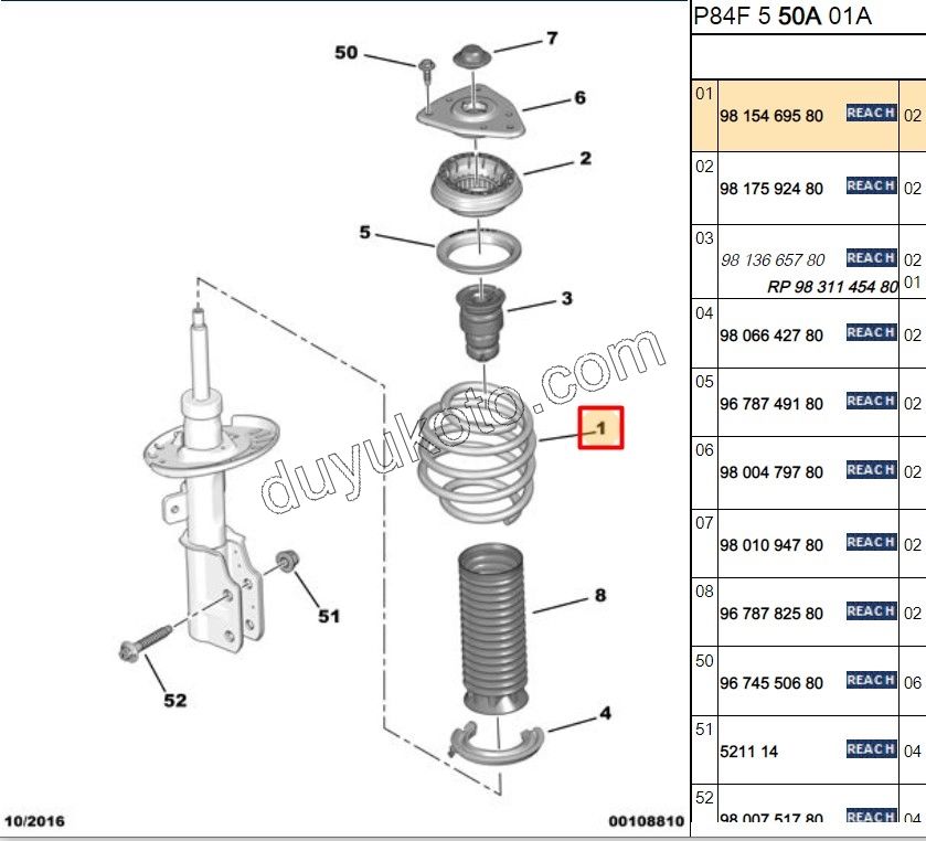 Ön Helezon P30082 P50082 1.6HDİ Euro6 C