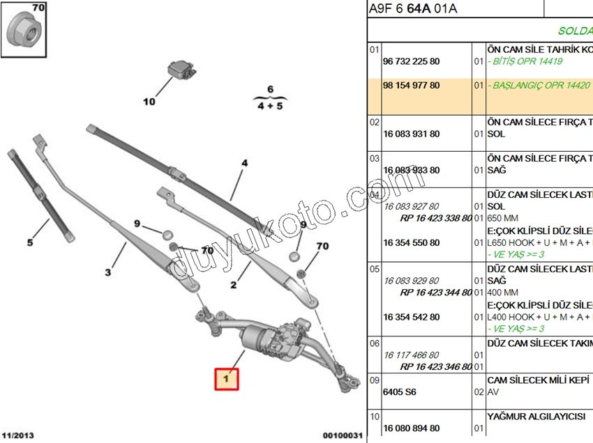 MOTOR CAM SILGI ON YM P2081 C3 B618 MEKANIZMA+