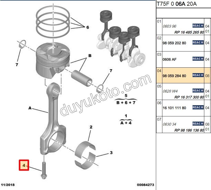 CIVATA PISTON KOL SAPLAMA 1.6THP 200HP 200HP