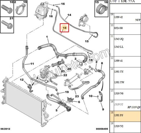 Radyatör ile Ek Depo Arası Hortum Üst BXR3 (1.5m)