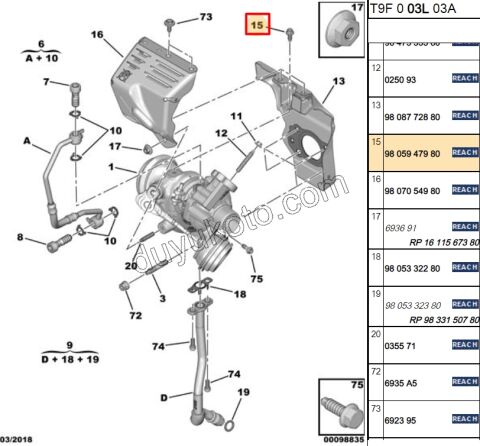 CIVATA M6X100 L14 TURBO ISI SACI UST BAKIR 1.2CC 130HP HR EMB