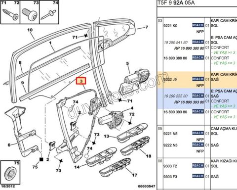 KRIKO CAM ON R MEKANIZMA P307 (MOTOR-)