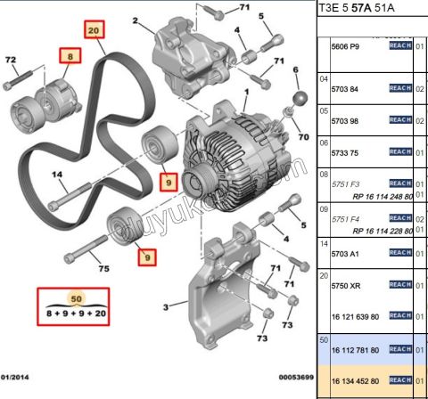 KIT KAYIS ALTER 1.4HDİ/1.6HDİ Euro4