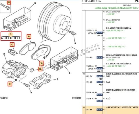 Fren Balatası Arka Tk 18Q BXR2