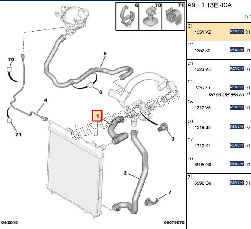 Radyatör Hortumu Üst 1.4HDİ Euro5 12/16 P2081 P20081