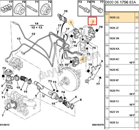 Turbo Egr Elektrovana (2 CIKIS) DW10 8V 1.4HDİ 16V Euro4