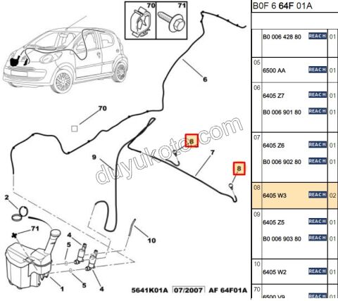 Cam Yıkama Su Fiskiyesi Ön P107 C1