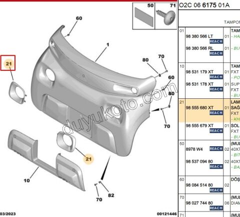 Citroen Ami Far Çerçevesi Sağ