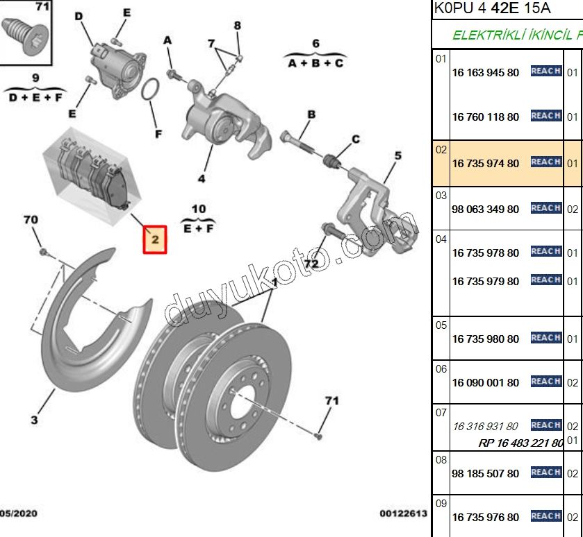 Fren Balatası Arka Tk EXP4