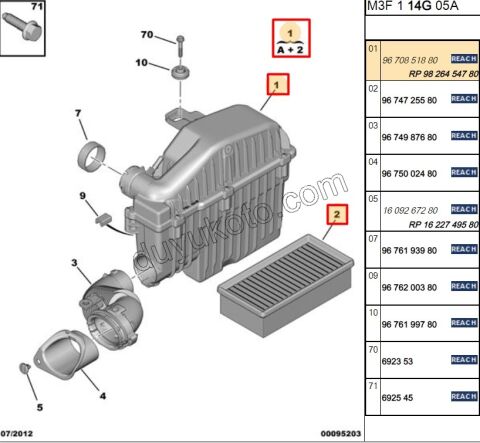 Hava Filtresi Kazanı P301 EB2 1.2