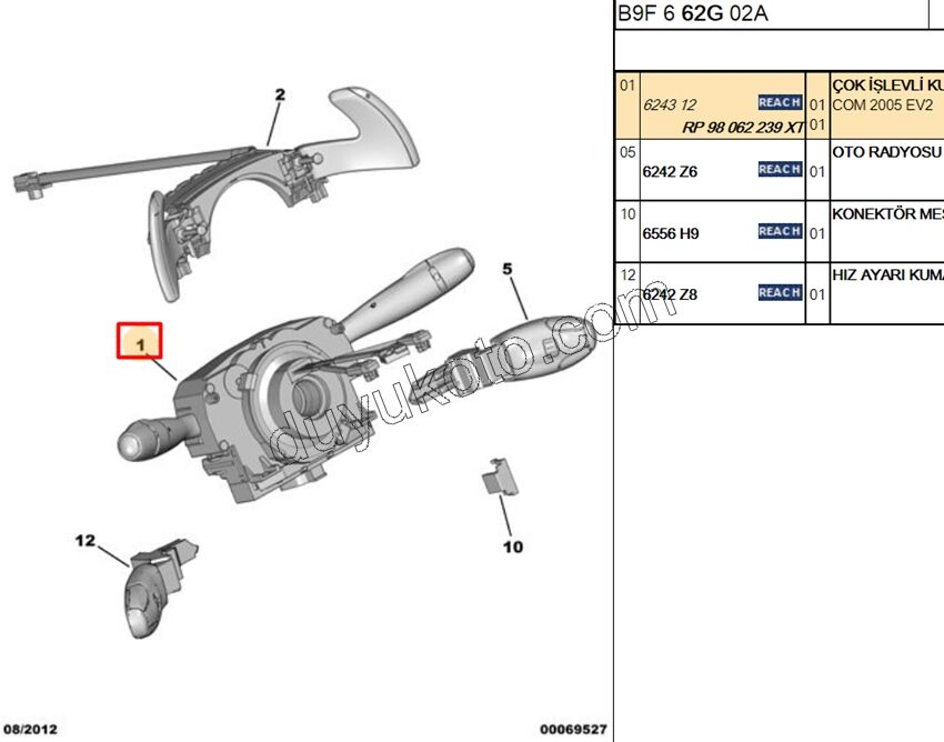 Far Silecek Kumanda Kolu (Sinyal Ünitesi) PRT3