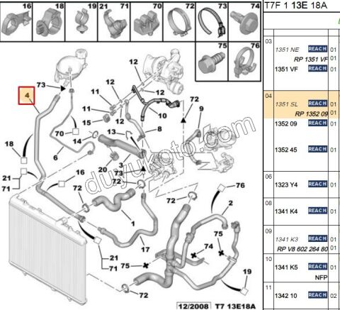 Radyatör Ek Depo alt Hortumu P3081