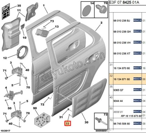 KLIPS KAPI SUS CITA ARKA CCT BEYAZ
