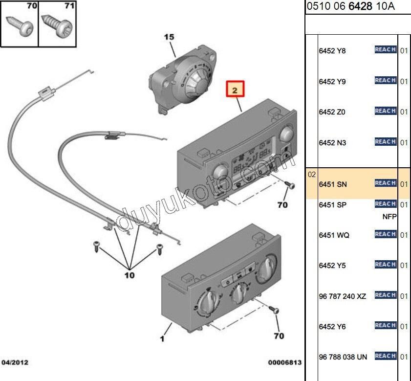Kalorifer (Klima) Kumanda Paneli P307 C41 Dijital Klimalı