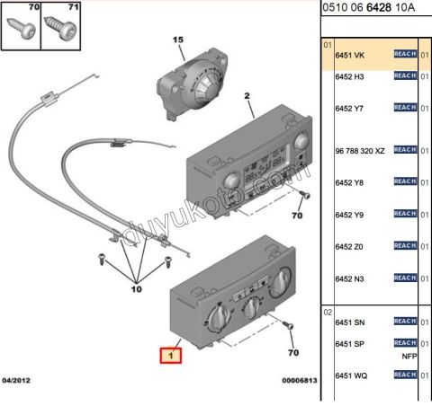 Kalorifer (Klima) Kumanda Paneli C41 Manuel klimalı
