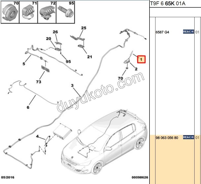 Tavan Anteni Çubuğu P3082