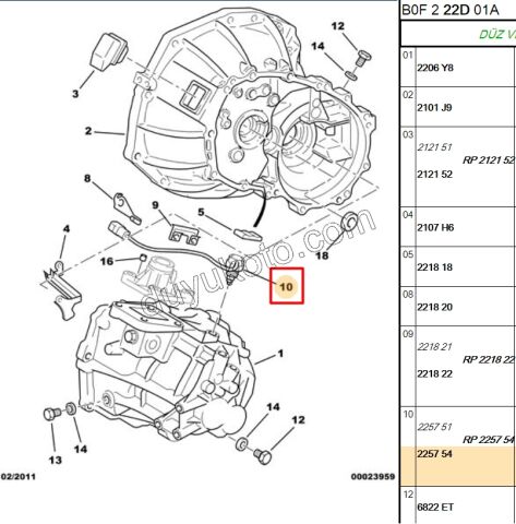 MUSUR GERI VITES P107 1.0CC KABLO+