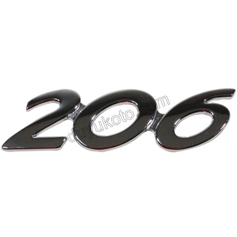 PEUGEOT 206 YAZISI LOGOSU KROM