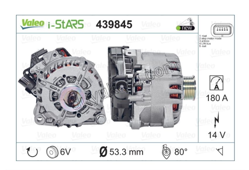 Sarj Dinamosu Alternatör S&S 1.6HDİ Euro5 1.6VTi 120HP 12V 180A 9675753680