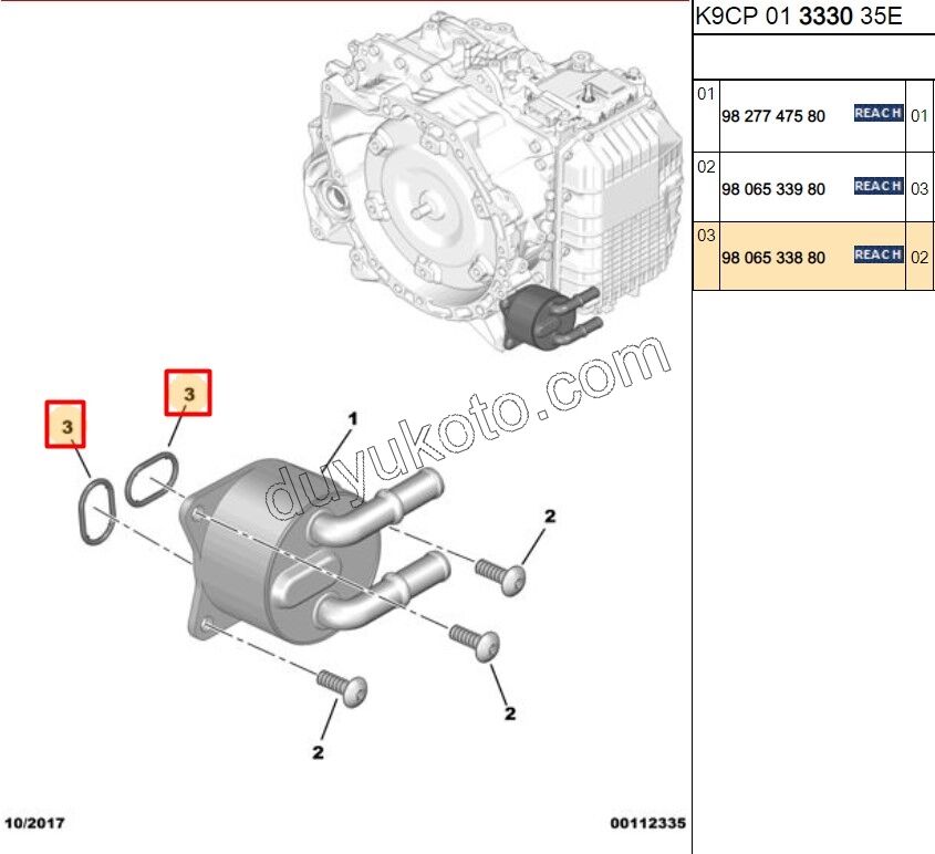 CONTA ORING YAG SOGUTUCU SANZIMAN ATN8 1.5HDİ Euro6