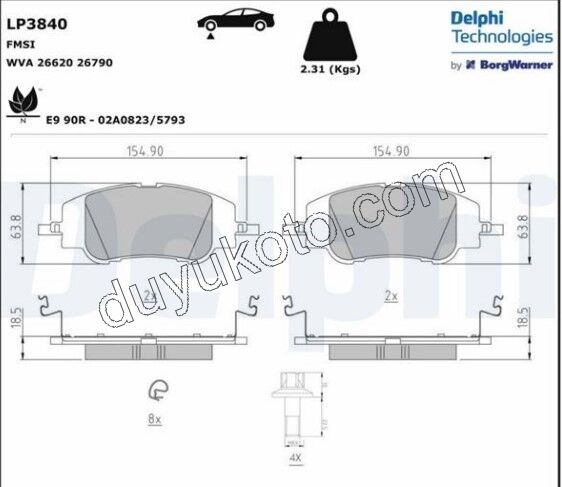Fren Balatası Ön Tk P2082 P20082 C43 C4X