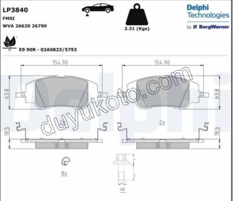 Fren Balatası Ön Tk P2082 P20082 C43 C4X